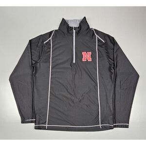 Antigua‎ Nebraska Cornhuskers Qt. Zip Pullover Mens Large. Performance Striped.